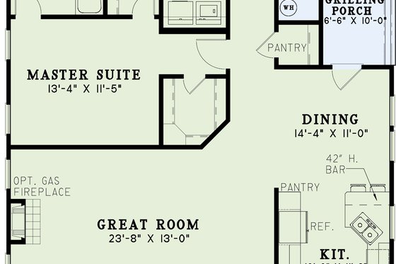 Exterior - Front Elevation 4 for Southern House Plan #17-1055 - 3 bed, 2 bath