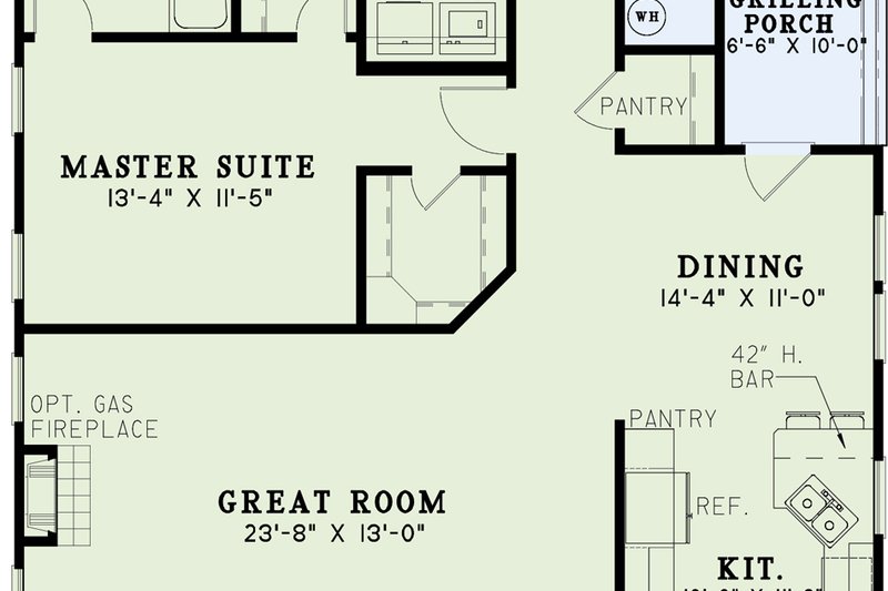 Architectural House Design - Exterior - Front Elevation 4 for Southern House Plan #17-1055 - 3 bed, 2 bath