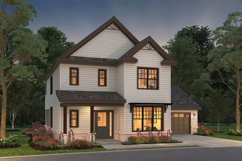 House Blueprint - Exterior - Front Elevation 5 for Farmhouse House Plan #497-43 - 3 bed, 2.5 bath