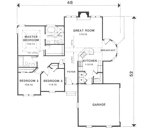House Plan Design - Traditional Floor Plan - Main Floor Plan #129-115