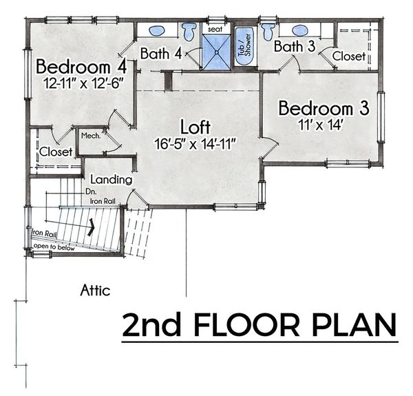 Farmhouse Floor Plan - Upper Floor Plan #935-21