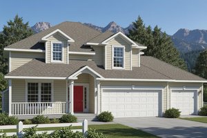 Colonial Exterior - Front Elevation Plan #97-223