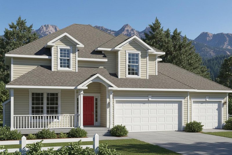 House Blueprint - Colonial Exterior - Front Elevation Plan #97-223