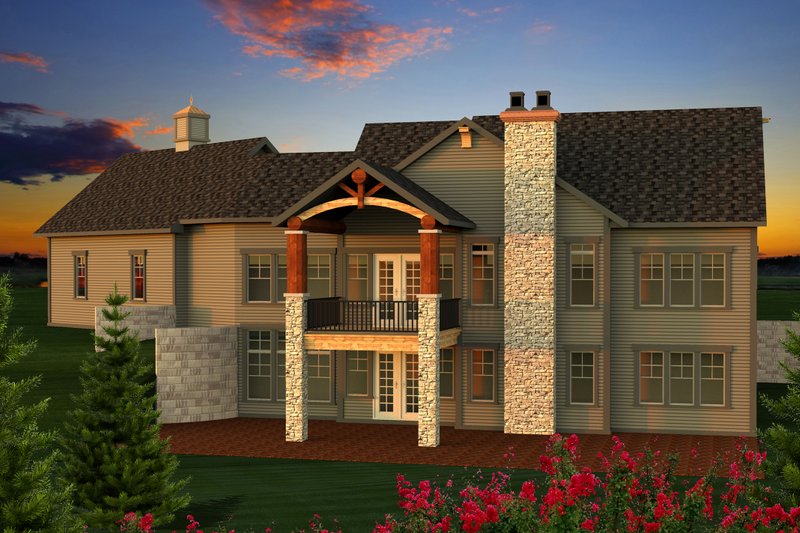 Architectural House Design - Exterior - Rear Elevation for Ranch House Plan #70-1173 - 3 bed, 2 bath