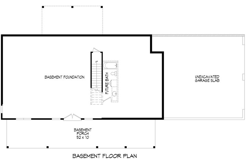 Architectural House Design - Floor Plan - Lower Floor for Farmhouse House Plan #932-1107 - 2 bed, 3 bath