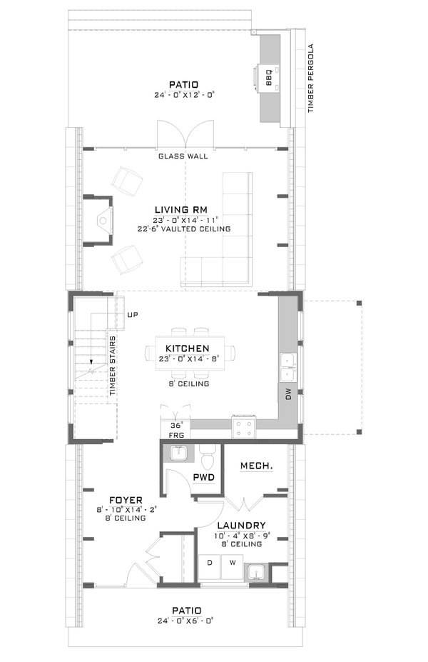 House Design - Cabin Floor Plan - Main Floor Plan #1086-1