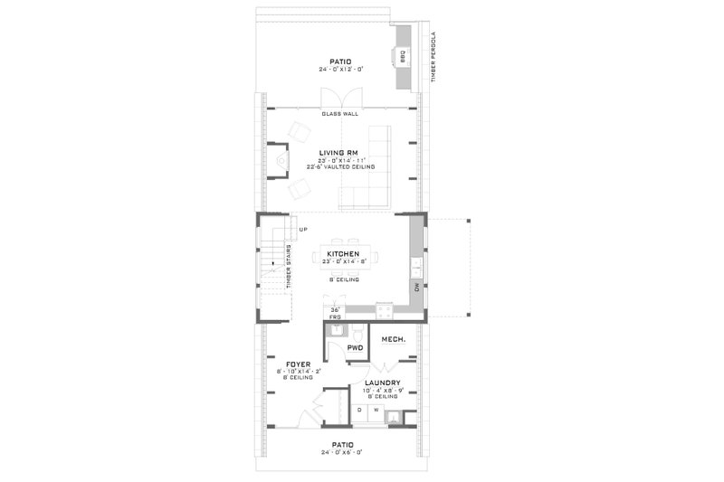 Dream House Plan - Floor Plan - Main Floor for Cabin House Plan #1086-1 - 2 bed, 1.5 bath