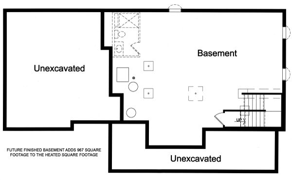 House Design - Traditional Floor Plan - Lower Floor Plan #46-496