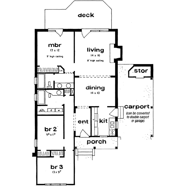 Home Plan - Southern Floor Plan - Main Floor Plan #36-400