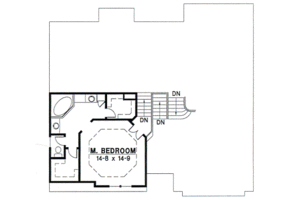 Floor Plan - Upper Floor for Traditional House Plan #67-726 - 3 bed, 2 bath
