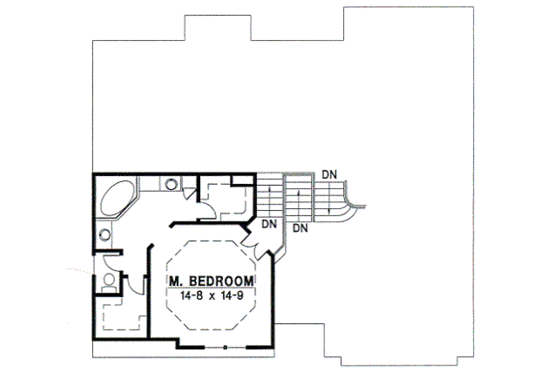 Floor Plan - Upper Floor for Traditional House Plan #67-726 - 3 bed, 2 bath