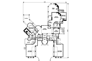 Floor Plan - Main Floor for Mediterranean House Plan #135-202 - 6 bed, 5 bath