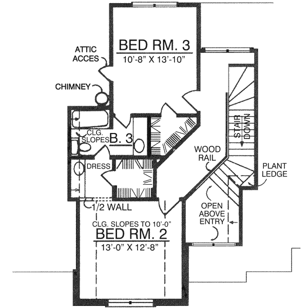 House Plan Design - European Floor Plan - Upper Floor Plan #40-144