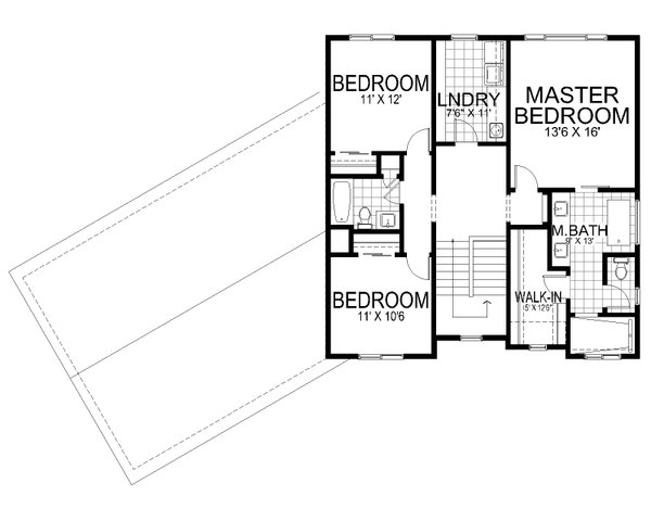 House Blueprint - Farmhouse Floor Plan - Upper Floor Plan #112-174