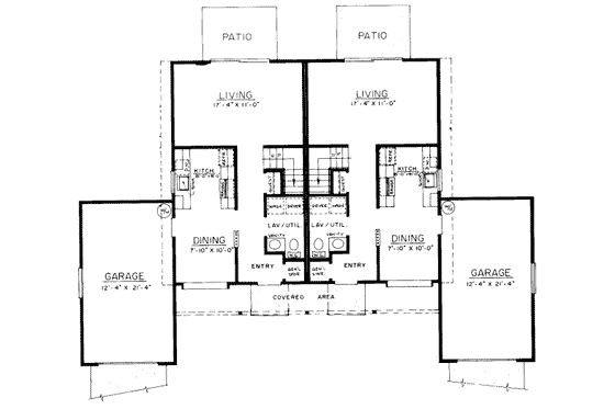 Floor Plan - Main Floor for Traditional House Plan #303-194 - 3 bed, 1.5 bath