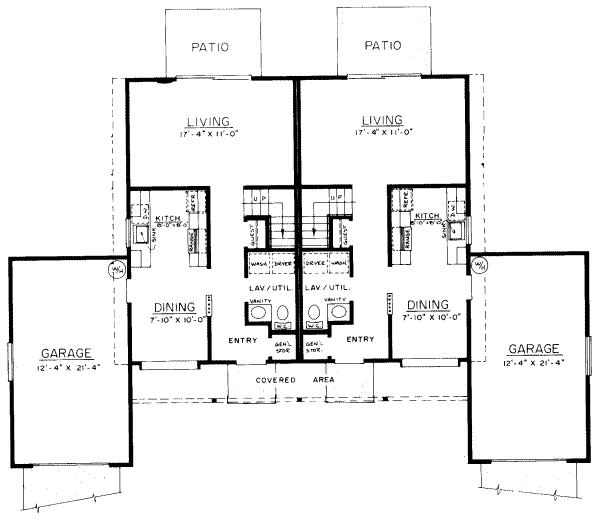 Floor Plan - Main Floor for Traditional House Plan #303-194 - 3 bed, 1.5 bath