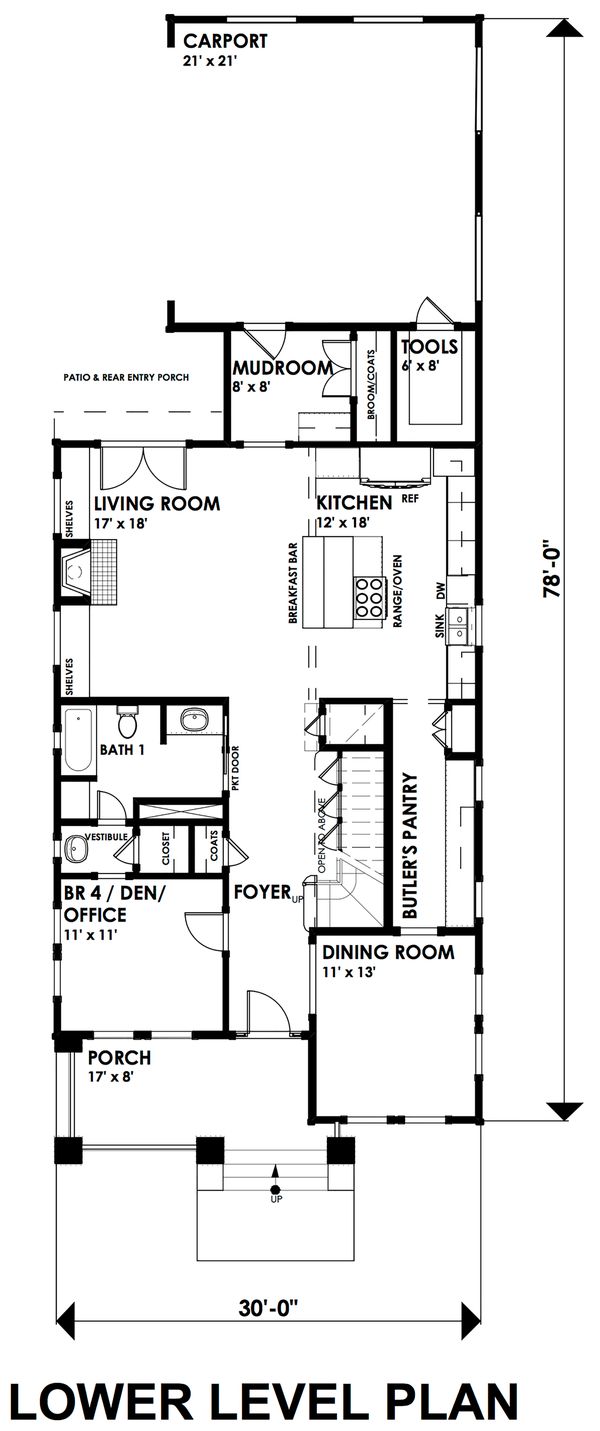 Architectural House Design - Craftsman Floor Plan - Main Floor Plan #30-350