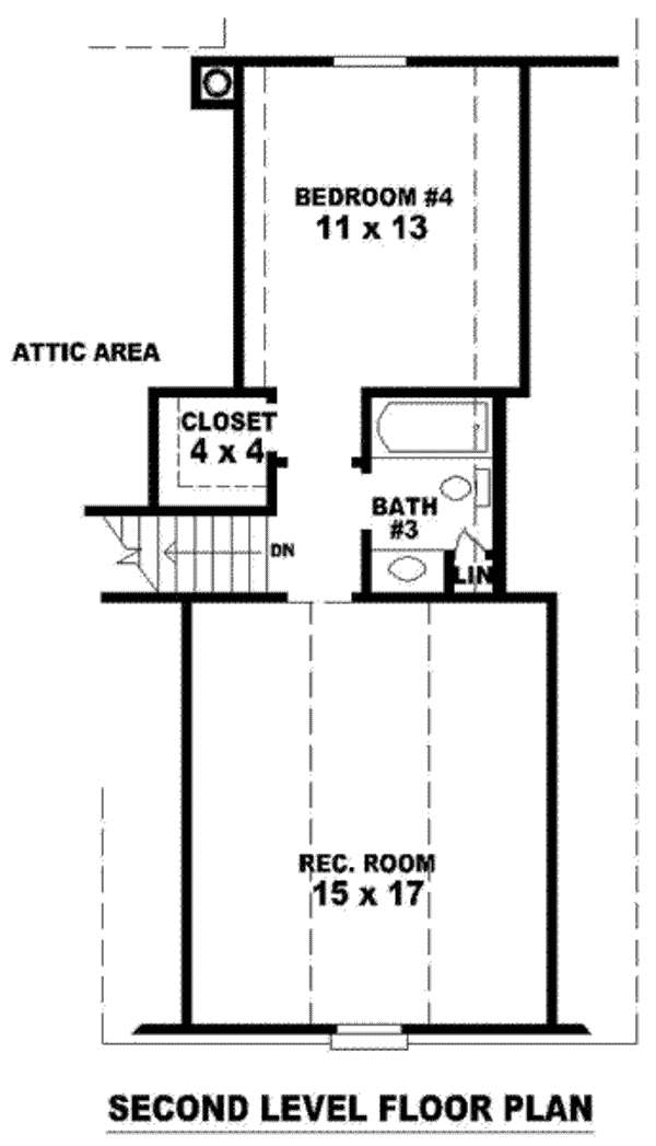 Floor Plan - Upper Floor for Colonial House Plan #81-875 - 4 bed, 3 bath