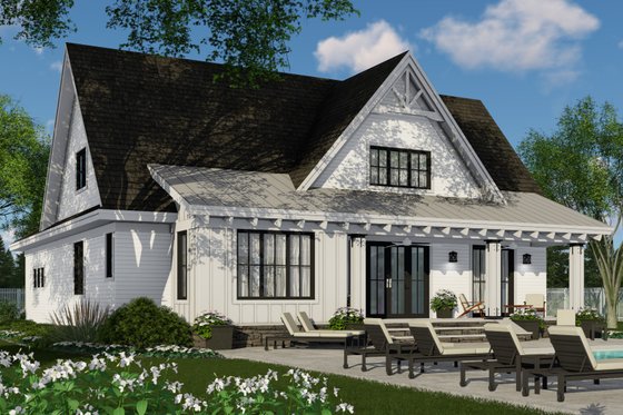 Exterior - Rear Elevation for Farmhouse House Plan #51-1147 - 4 bed, 3.5 bath
