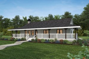 Exterior - Front Elevation 4 for Farmhouse House Plan #47-647 - 3 bed, 2 bath