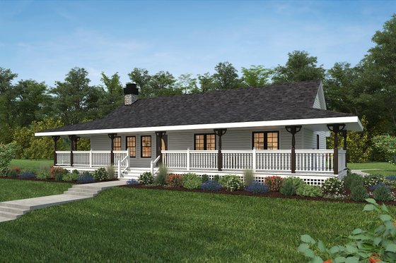 Exterior - Front Elevation 4 for Farmhouse House Plan #47-647 - 3 bed, 2 bath