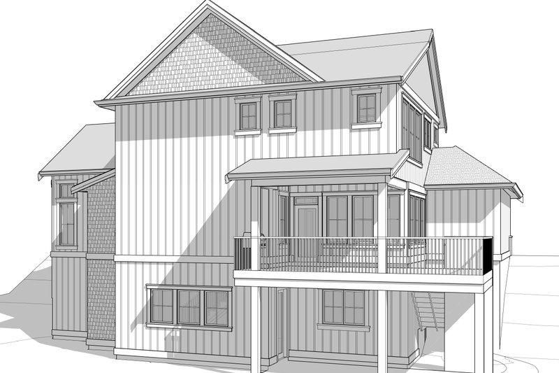 Dream House Plan - Exterior - Rear Elevation 1 for Farmhouse House Plan #1114-71 - 4 bed, 3.5 bath