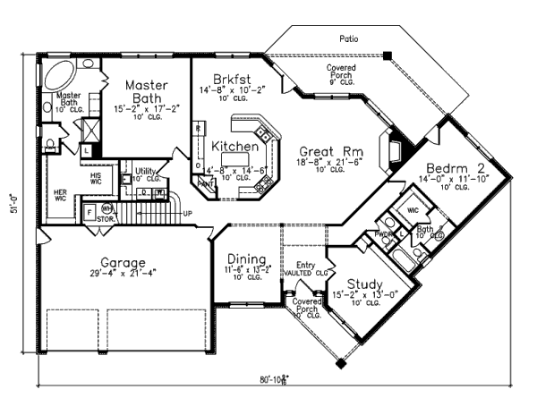 European Floor Plan - Main Floor Plan #52-209