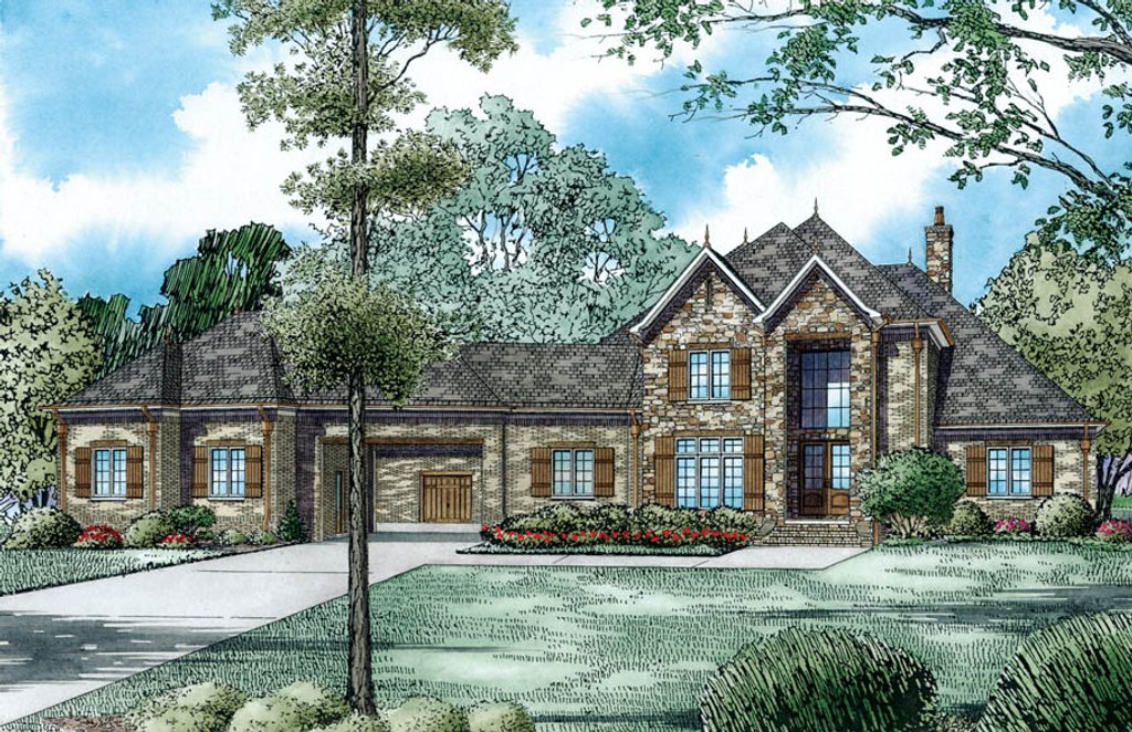 French Country House Plans With Porte Cochere