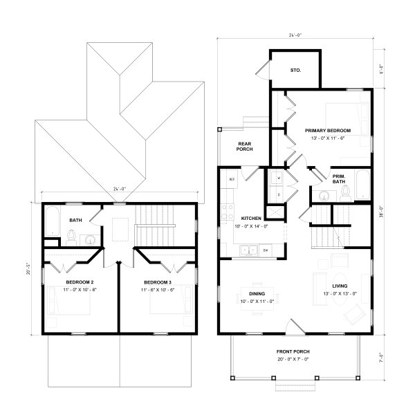House Design - Floor Plan - Main Floor for Victorian House Plan #936-35 - 3 bed, 2 bath