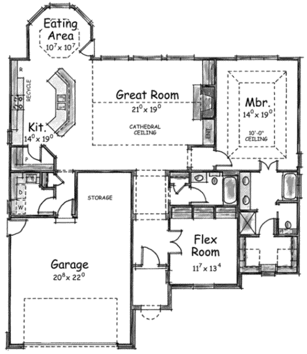Dream House Plan - European Floor Plan - Main Floor Plan #20-1607