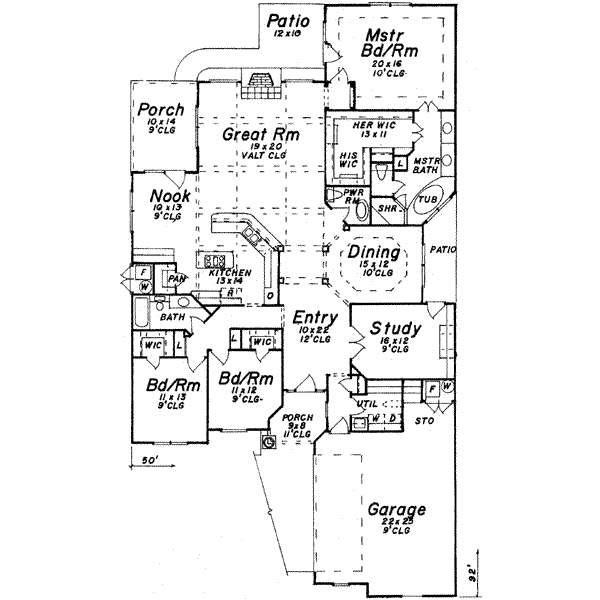 House Plan Design - European Floor Plan - Main Floor Plan #52-172