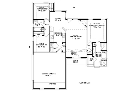 Floor Plan - Main Floor for European House Plan #81-13794 - 3 bed, 2 bath