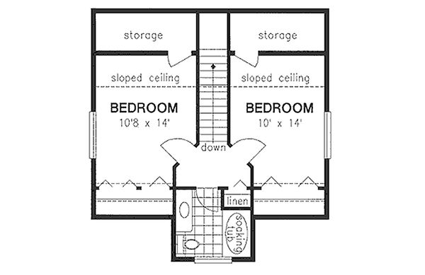 House Blueprint - Country Floor Plan - Upper Floor Plan #18-2001