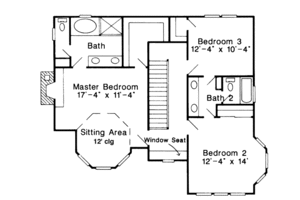 Floor Plan - Upper Floor for Victorian House Plan #410-187 - 3 bed, 3 bath