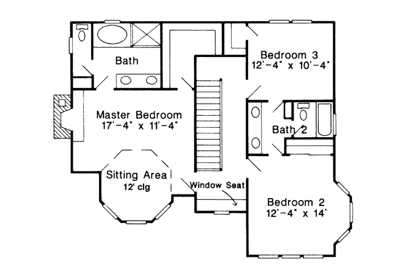 Home Plan - Floor Plan - Upper Floor for Victorian House Plan #410-187 - 3 bed, 3 bath