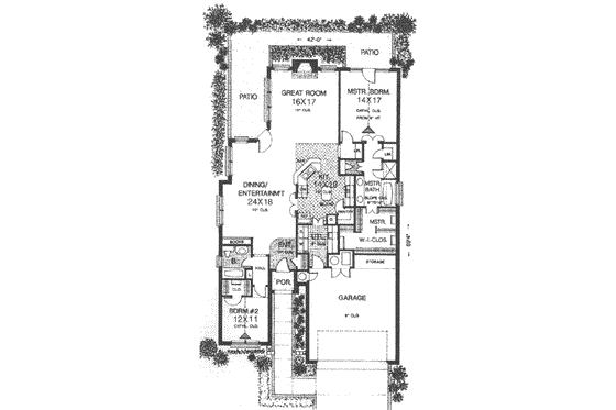 Floor Plan - Main Floor for European House Plan #310-482 - 2 bed, 2 bath