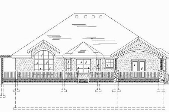 Exterior - Rear Elevation for Traditional House Plan #5-471 - 3 bed, 2.5 bath