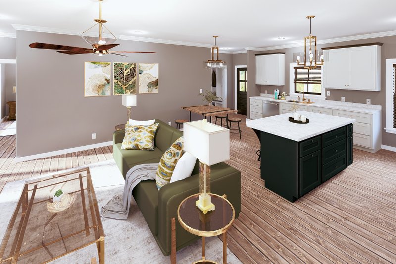 House Plan Design - Interior - Family Room for Farmhouse House Plan #44-289 - 3 bed, 2 bath