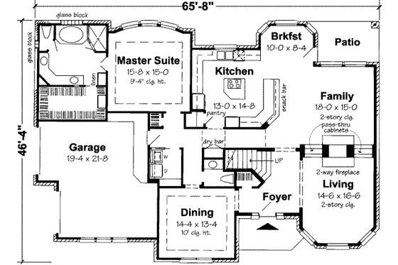 Floor Plan - Main Floor for European House Plan #312-144 - 3 bed, 2.5 bath