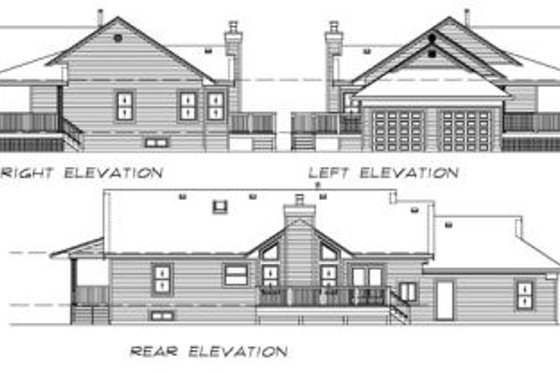 Exterior - Rear Elevation for Ranch House Plan #47-334 - 3 bed, 2 bath