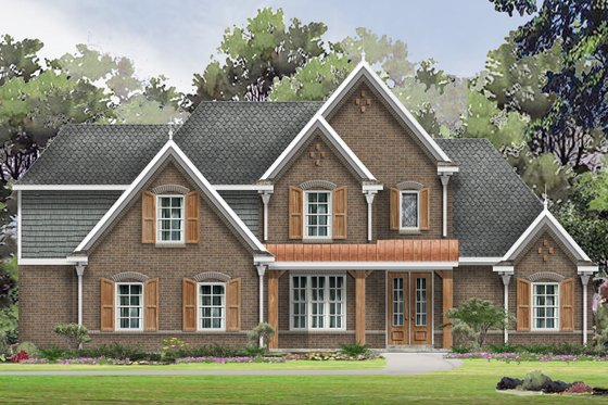 Exterior - Front Elevation for Traditional House Plan #424-426 - 4 bed, 3 bath
