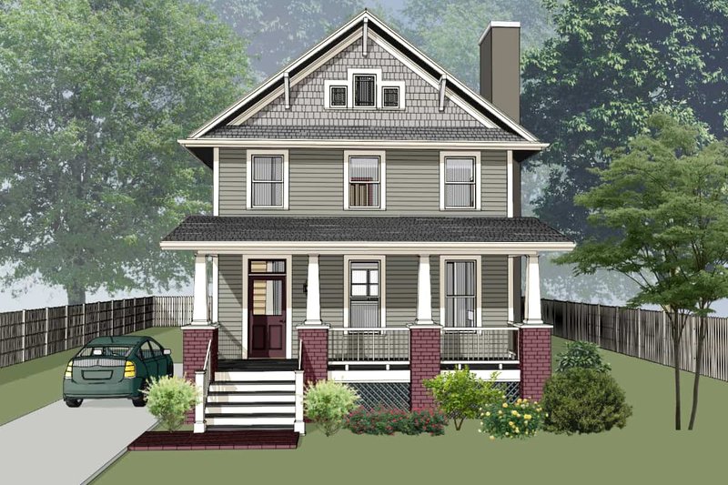 Architectural House Design - Craftsman Exterior - Front Elevation Plan #79-306