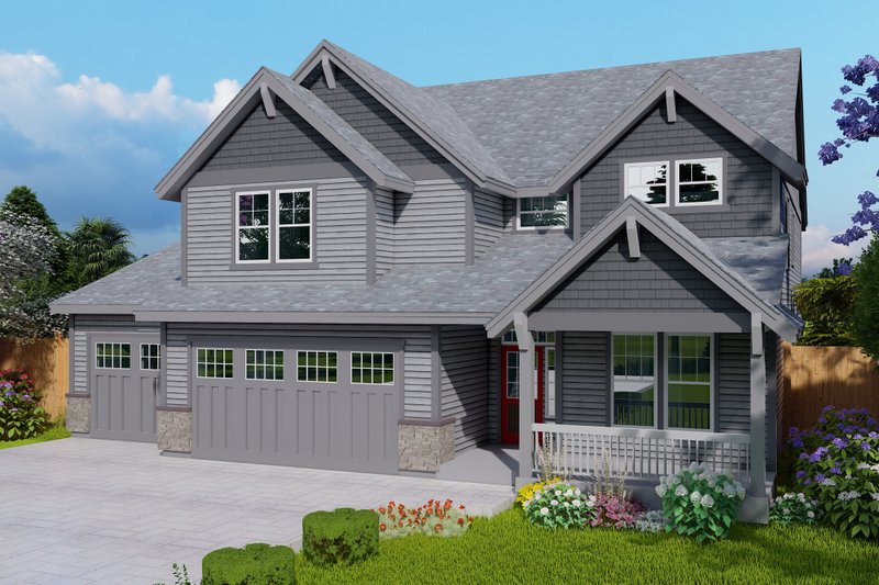 House Plan Design - Craftsman Exterior - Front Elevation Plan #53-583