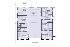 Floor Plan - Main Floor for Barndominium House Plan #1107-11 - 3 bed, 3 bath