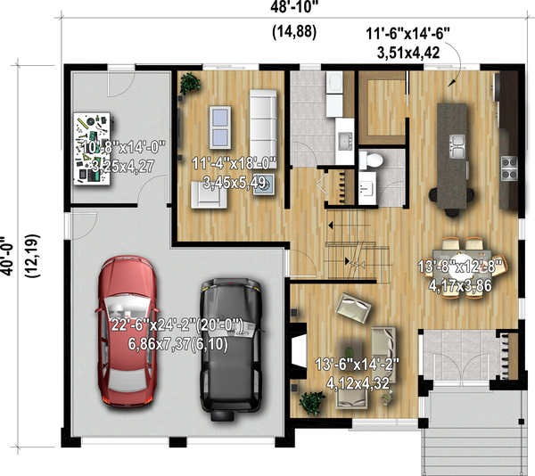 Dream House Plan - Contemporary Floor Plan - Main Floor Plan #25-4906