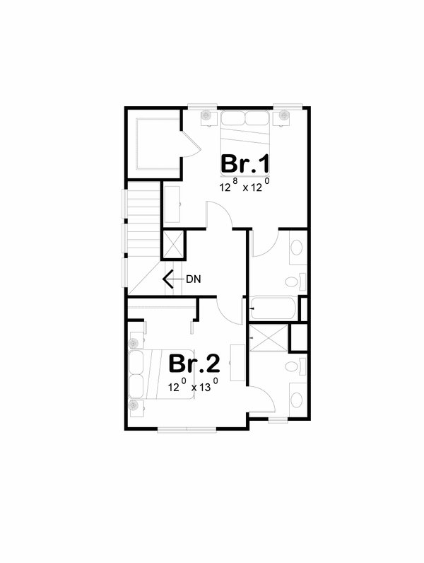 Architectural House Design - Floor Plan - Upper Floor for Cottage House Plan #20-2649 - 3 bed, 3 bath