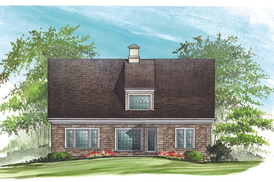 Exterior - Rear Elevation for Cottage House Plan #137-390 - 5 bed, 3 bath