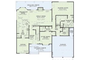 Floor Plan - Main Floor for Craftsman House Plan #17-2160 - 4 bed, 3 bath