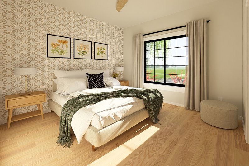 Architectural House Design - Interior - Master Bedroom for Farmhouse House Plan #126-258 - 2 bed, 2 bath