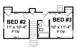 Floor Plan - Upper Floor for Country House Plan #513-2058 - 3 bed, 2.5 bath